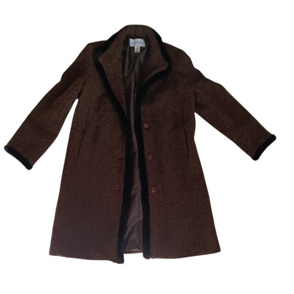 Vintage J.G. Hook Wool Blend Coat Women’s Size 14 Brown Classic Tailored Winter - Picture 7 of 8